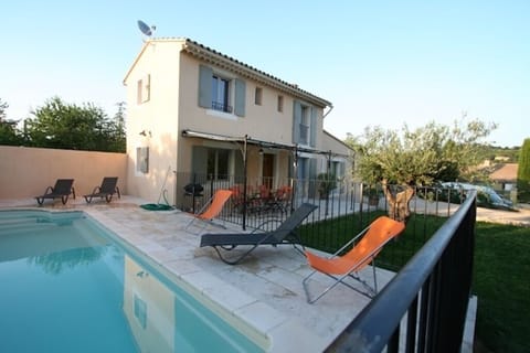 Deckchairs and 4x8m pool