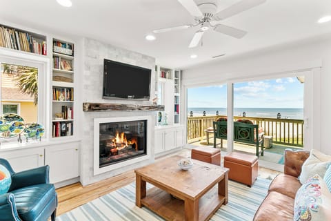 Unwind after a day at the beach and enjoy a show on the smart tv, while still enjoying the views of the ocean.