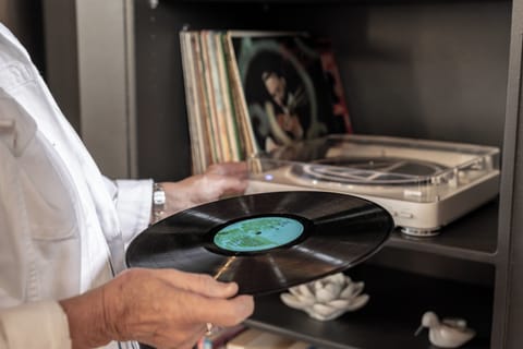 Listen to vinyl records fill the sanctuary with song