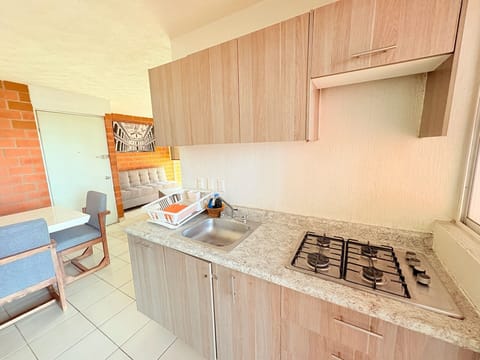 Fridge, microwave, dishwasher, coffee/tea maker
