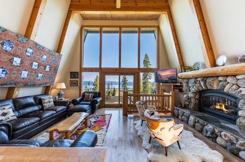 This 4-bedroom home is a cozy retreat that boasts stunning views of Lake Tahoe!