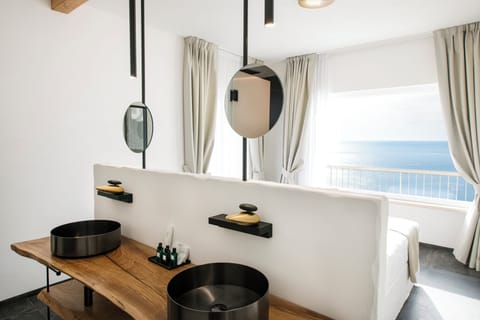 Panoramic Double Room, Balcony, Sea View | Minibar, in-room safe, blackout drapes, soundproofing