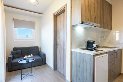 Comfort Apartment, Garden View | Living area | 43-inch Smart TV with satellite channels