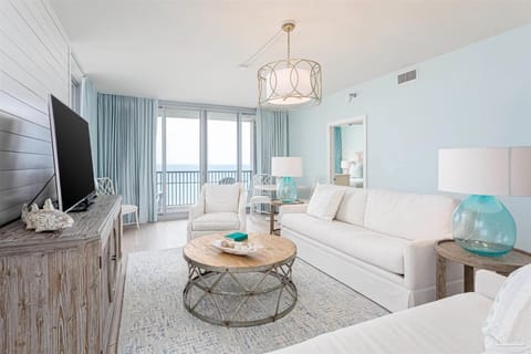 living room with beach views