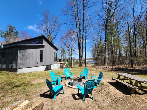 Firepit with Adirondack chairs