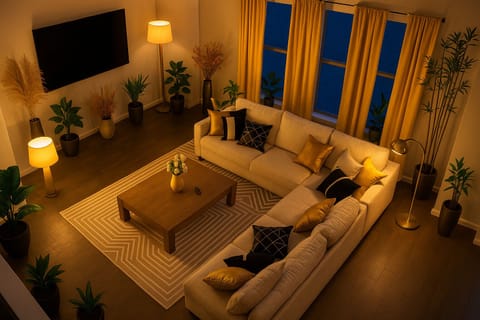 Twilight Living Room Serenity