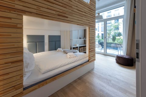 Luxury Apartment, 1 Bedroom, Patio | Premium bedding, individually decorated, individually furnished, desk