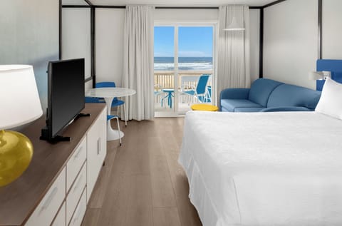 Hypo-allergenic bedding, laptop workspace, blackout drapes