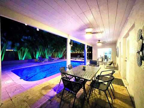 Pool area, Night view