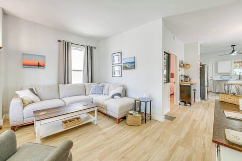First floor living room that opens up to the dining room and kitchen