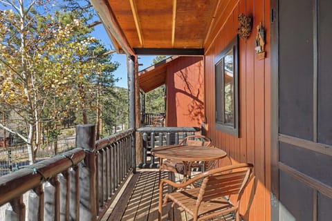 Enjoy a cup of coffee on the covered front porch and keep and eye out for deer and elk!