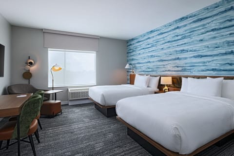 1 bedroom, premium bedding, down comforters, laptop workspace