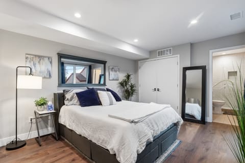 Brand new premium queen-size bed, mattress and linens