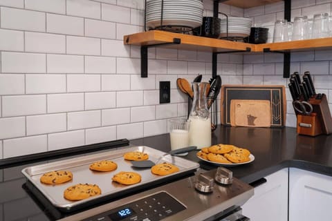 Our fully stocked kitchen has everything you need to whip up a batch of milk and cookies!  You bring the ingredients and we've got the tools!