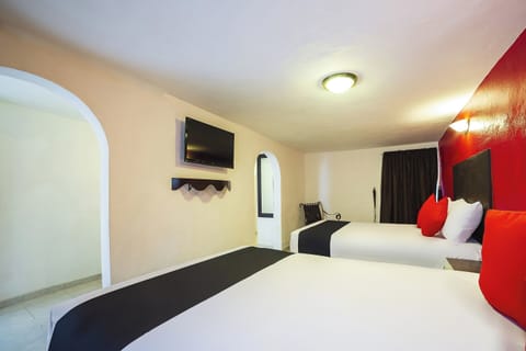 Standard Room, 2 Double Beds | Desk, iron/ironing board (on request), WiFi (free), bed sheets
