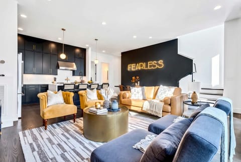 Experience luxury in this chic Nashville vacation rental! With plush seating and elegant decor, it's ideal for large groups. Enjoy an open layout just moments from Music City’s vibrant heart. Book now and embrace the bold spirit of Fearless!