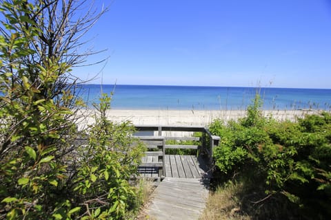 Private association beach just steps away