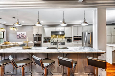 Entertain on a grand scale in the massive chef's kitchen.