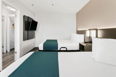 Desk, laptop workspace, blackout drapes, free WiFi