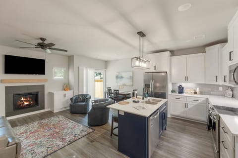Living area, kitchen, and dining (1)