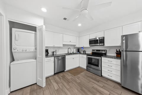 Laundry closet with stacked washer/dryer
