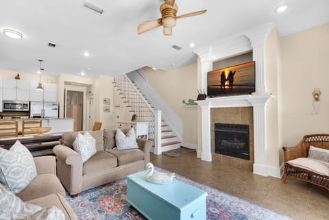 Living room with flat screen TV