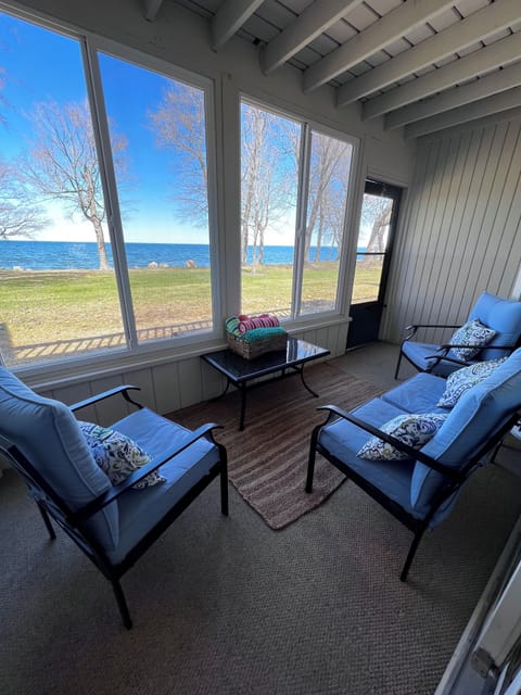 3 season porch with beautiful views of Mille Lacs Lake