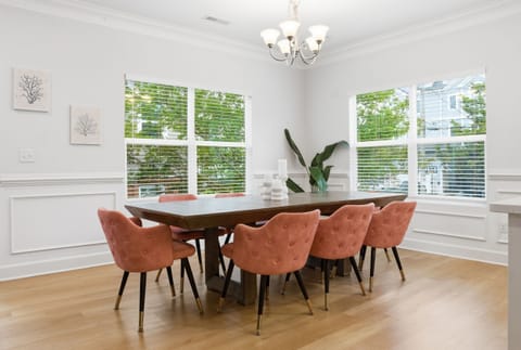 Spacious dining for family meals by the coast