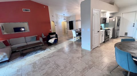 View of front door
Open concept Living, dining space. 