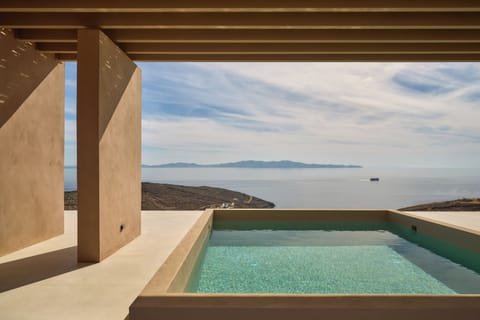 Overlooking the Aegean Sea, this is one of the very best villas on Tinos Island.