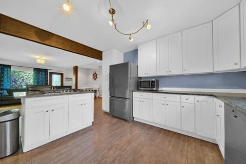 Another view of the kitchen showing the open floor plan