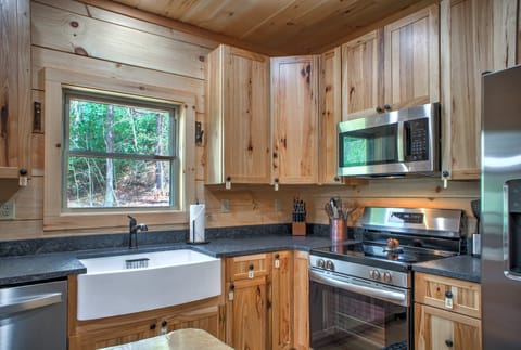 Kitchen is outfitted with an electric Range