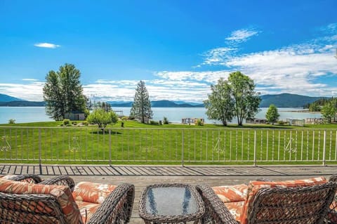 Waterfront home with a large yard and beach