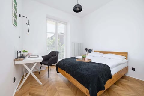 Cozy bedroom in the apartment. 