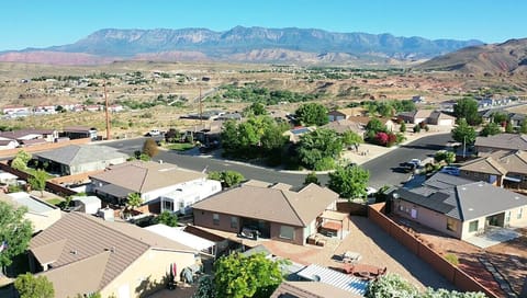 Aerial view of the home
