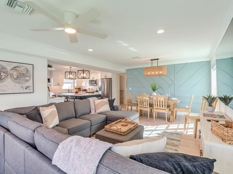 Beautiful great room with huge sectional sofa