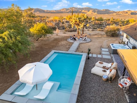 From above, it`s clear . this isn`t just a rental. It`s a full desert resort, all to yourselves