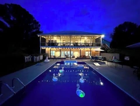 The salt water pool is the perfect place to hangout after a fun day on the lake.
