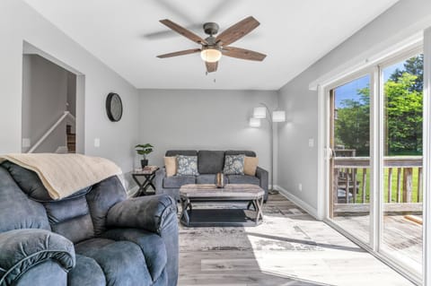 Spacious living room with a sofa sleeper for extra guests! 
