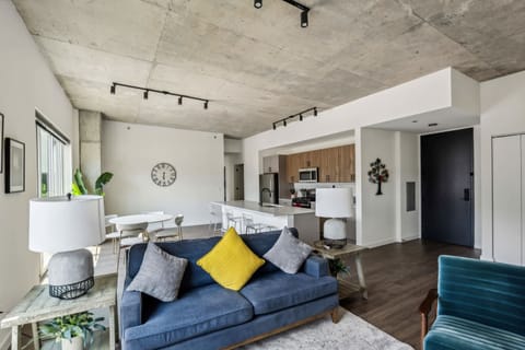 Comfy sofa with throw pillows