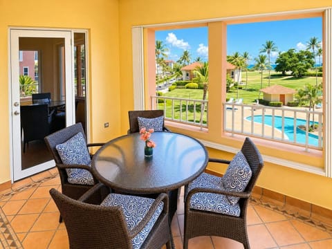 Drink coffee, have lunch on the balcony in the shade and with a beautiful view