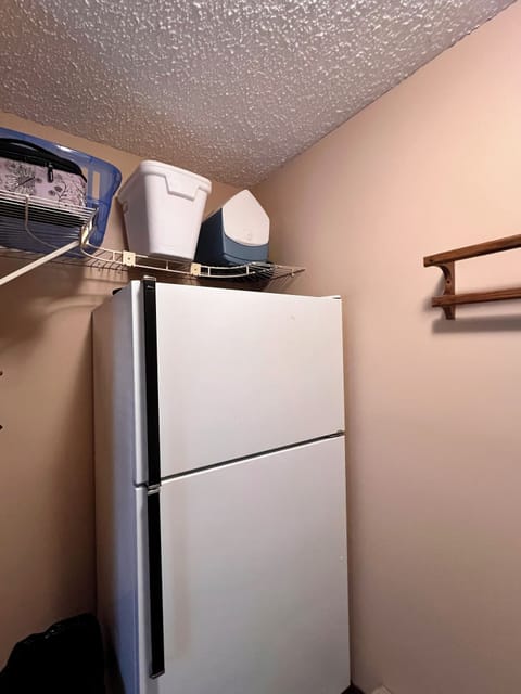 Overflow refrigerator for those extra drinks along with coolers for the beach.