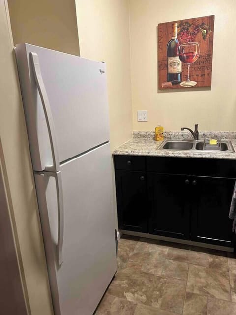 Fridge and sink area