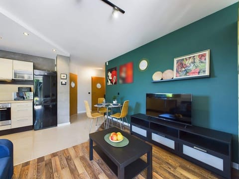 Modern TV in the apartment. 