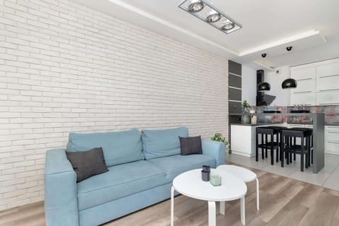 Living room with coffee table and blue sofa
Bright and welcoming space with a modern couch, sleek coffee table, and soft natural tones.