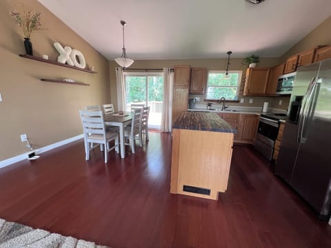 Feel free to listen to some music with the google device in the kitchen. 