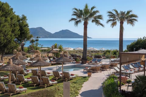 Indoor pool, outdoor pool, pool umbrellas, sun loungers