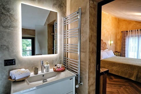 Deluxe Double Room | Bathroom | Bathrobes, towels, soap, shampoo