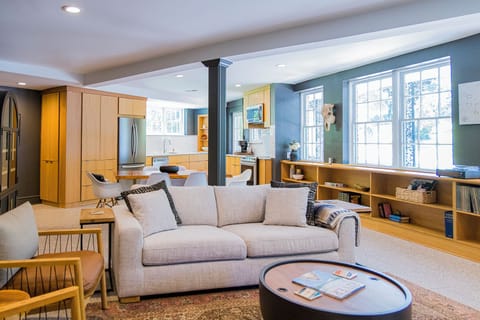 Open concept living, dining, kitchen