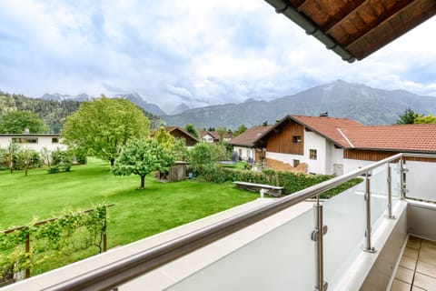 View from the balcony of the Bergblick country house in Ludesch in Walgau.